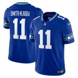 Jaxon Smith-Njigba Seattle Seahawks Nike Alternate Vapor F.U.S.E. Stitched Limited Jersey - Royal - Front View