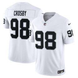Maxx Crosby Las Vegas Raiders Nike Vapor F.U.S.E. Stitched Limited Jersey - White - Front View