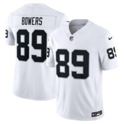 Brock Bowers Las Vegas Raiders Nike Vapor F.U.S.E. Stitched Limited Jersey - White - Front View