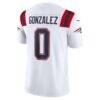Christian Gonzalez New England Patriots Nike Vapor F.U.S.E. Stitched Limited Jersey - White - Detail View