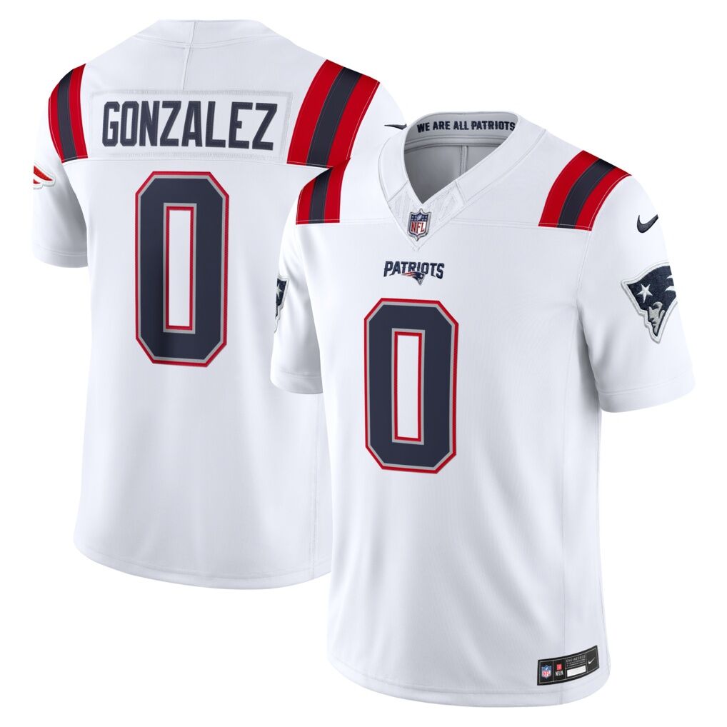 Christian Gonzalez New England Patriots Nike Vapor F.U.S.E. Stitched Limited Jersey