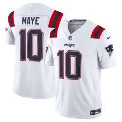 Drake Maye New England Patriots Nike Vapor F.U.S.E. Stitched Limited Jersey - White - Front View