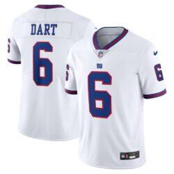 Jaxson Dart New York Giants Nike Vintage White Vapor Untouchable Stitched Limited Jersey - White - Front View