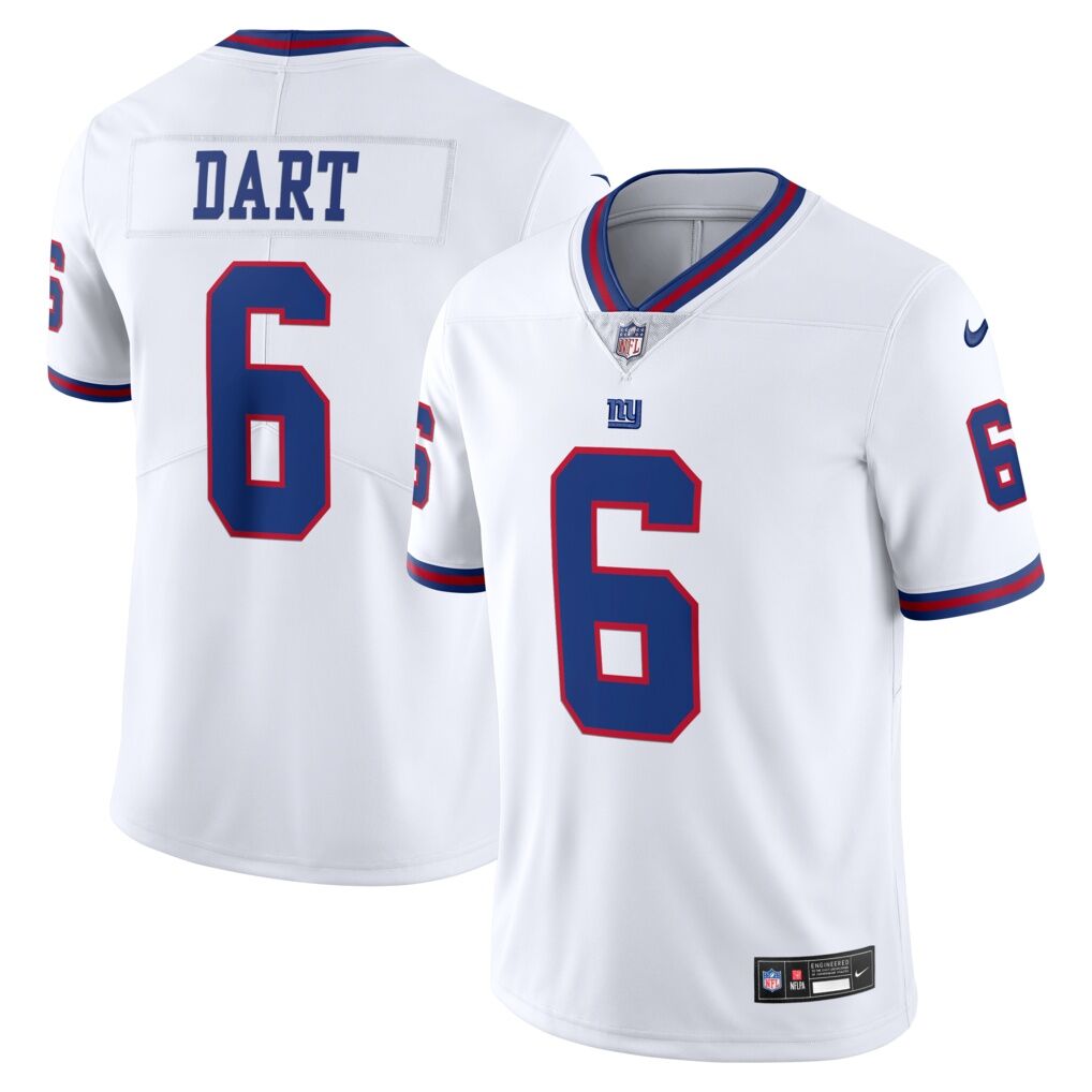 Jaxson Dart New York Giants Nike Vintage White Vapor Untouchable Stitched Limited Jersey