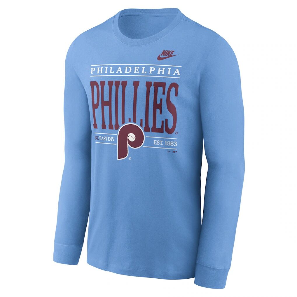 Philadelphia Phillies Nike Cooperstown Graphic Long Sleeve T-Shirt - Light Blue