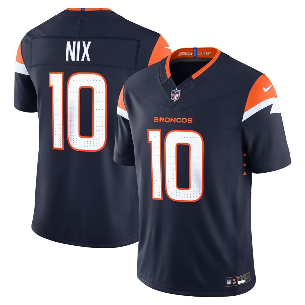 Bo Nix Denver Broncos Nike Alternate Vapor F.U.S.E. Stitched Limited Jersey