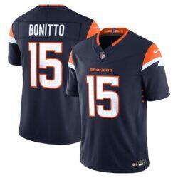 Nik Bonitto Denver Broncos Nike Alternate Vapor F.U.S.E. Stitched Limited Jersey - Navy - Front View
