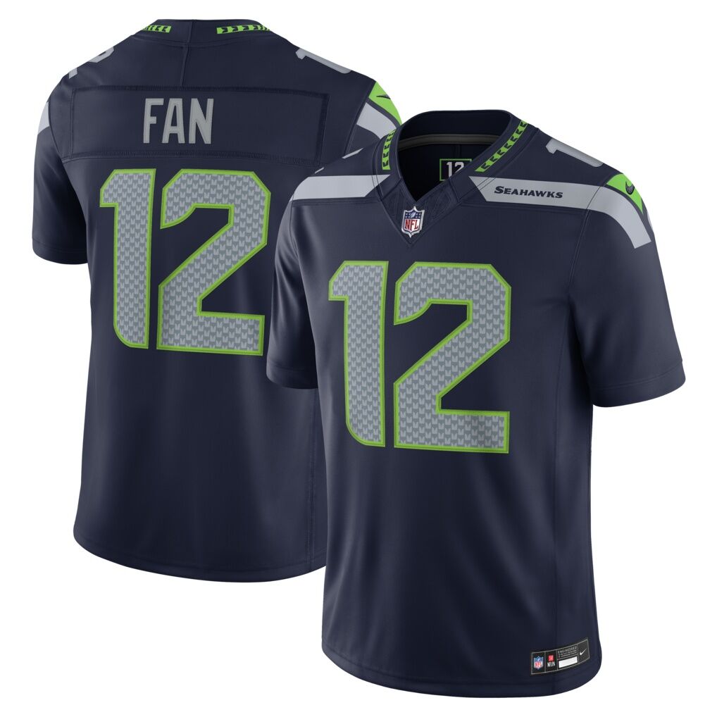 12s Seattle Seahawks Nike Alternate Vapor F.U.S.E. Stitched Limited Jersey - Royal