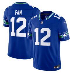 12s Seattle Seahawks Nike Alternate Vapor F.U.S.E. Stitched Limited Jersey - Royal - Front View