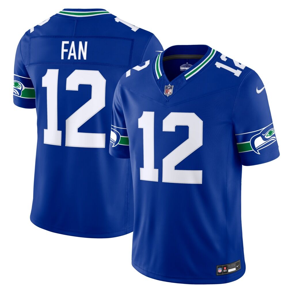 12s Seattle Seahawks Nike Alternate Vapor F.U.S.E. Stitched Limited Jersey - Royal