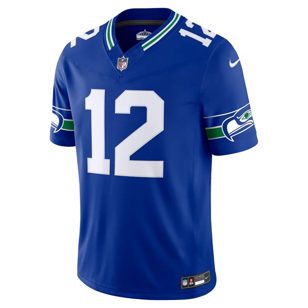 12s Seattle Seahawks Nike Alternate Vapor F.U.S.E. Stitched Limited Jersey - Royal