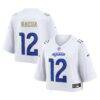 Puka Nacua Los Angeles Rams Nike Women's Cropped Fashion Game Jersey - White - Front View