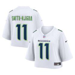 Jaxon Smith-Njigba Seattle Seahawks Nike Women's Cropped Fashion Game Jersey - White - Front View