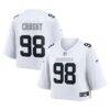 Maxx Crosby Las Vegas Raiders Nike Women's Cropped Fashion Game Jersey - White - Front View