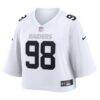 Maxx Crosby Las Vegas Raiders Nike Women's Cropped Fashion Game Jersey - White - Side View