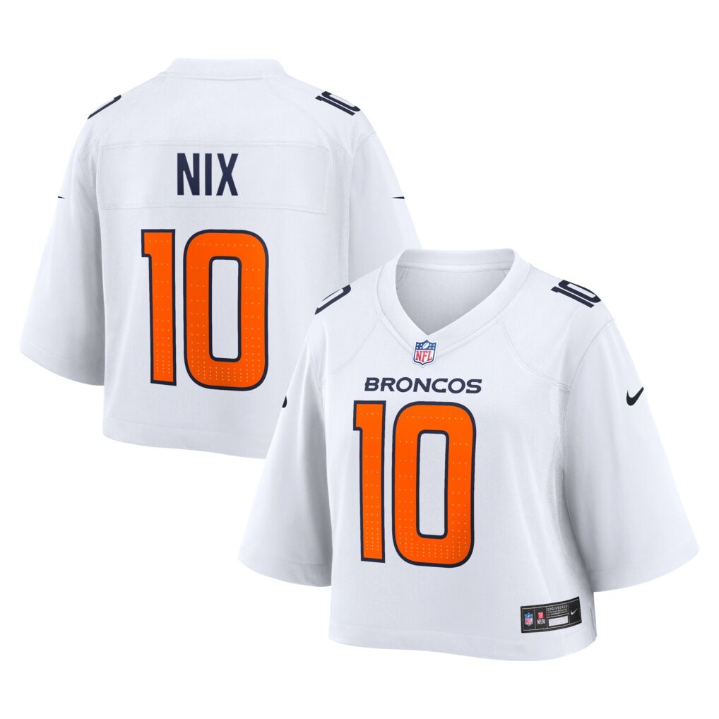 Bo Nix Denver Broncos Nike Women's Cropped Fashion Game Jersey
