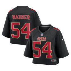 Fred Warner San Francisco 49ers Nike Women's Cropped Fashion Game Jersey - Black - Front View