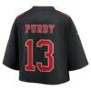 Brock Purdy San Francisco 49ers Nike Women's Cropped Fashion Game Jersey - Black - Detail View