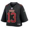 Brock Purdy San Francisco 49ers Nike Women's Cropped Fashion Game Jersey - Black - Side View