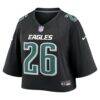 Saquon Barkley Philadelphia Eagles Nike Women's Cropped Fashion Game Jersey - Black - Side View