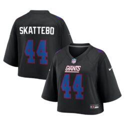 Cam Skattebo New York Giants Nike Women's Cropped Fashion Game Jersey - Black - Front View