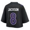 Lamar Jackson Baltimore Ravens Nike Women's Cropped Fashion Game Jersey - Black - Detail View
