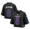 Lamar Jackson Baltimore Ravens Nike Women's Cropped Fashion Game Jersey - Black - Front View