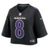 Lamar Jackson Baltimore Ravens Nike Women's Cropped Fashion Game Jersey - Black - Side View