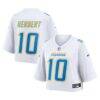 Justin Herbert Los Angeles Chargers Nike Women's Cropped Fashion Game Jersey - White - Front View