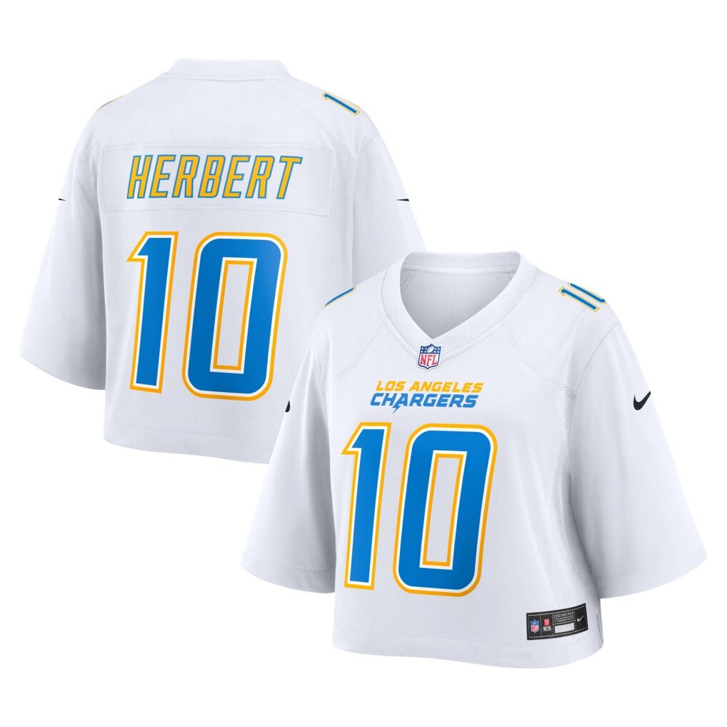 Justin Herbert Los Angeles Chargers Nike Women's Cropped Fashion Game Jersey