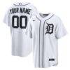 Detroit Tigers Nike Home Replica Custom Jersey - White - Front View