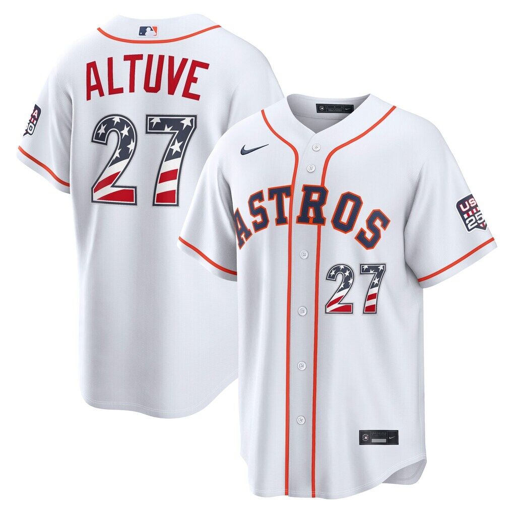 Fourth of July Houston Astros Jose Altuve Nike White USA 250 Stadium Jersey