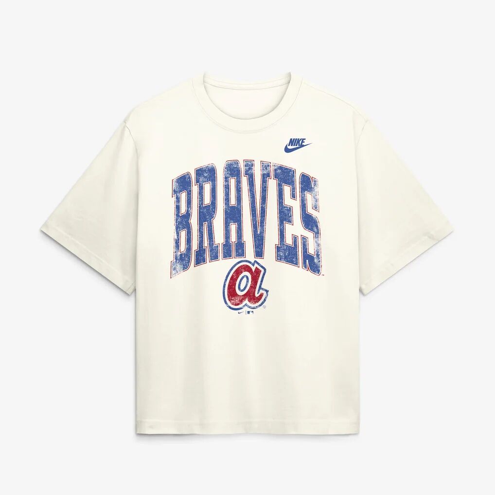 Atlanta Braves Nike Women's Arched Distressed Boxy T-Shirt