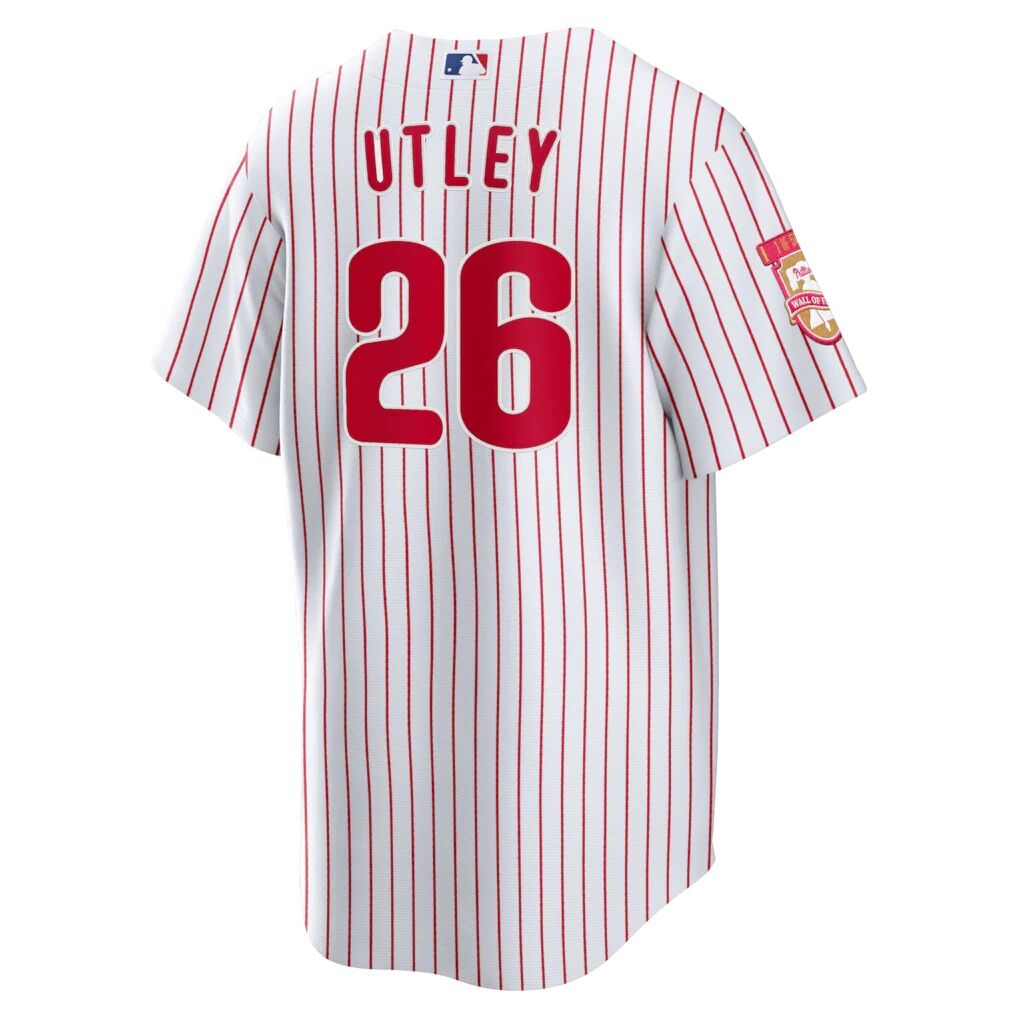 Chase Utley Philadelphia Phillies Nike Home Wall of Fame Patch Limited Edition Replica Jersey
