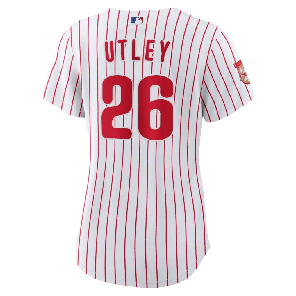 Chase Utley Philadelphia Phillies Nike Women's Home Wall of Fame Patch Limited Edition Replica Jersey