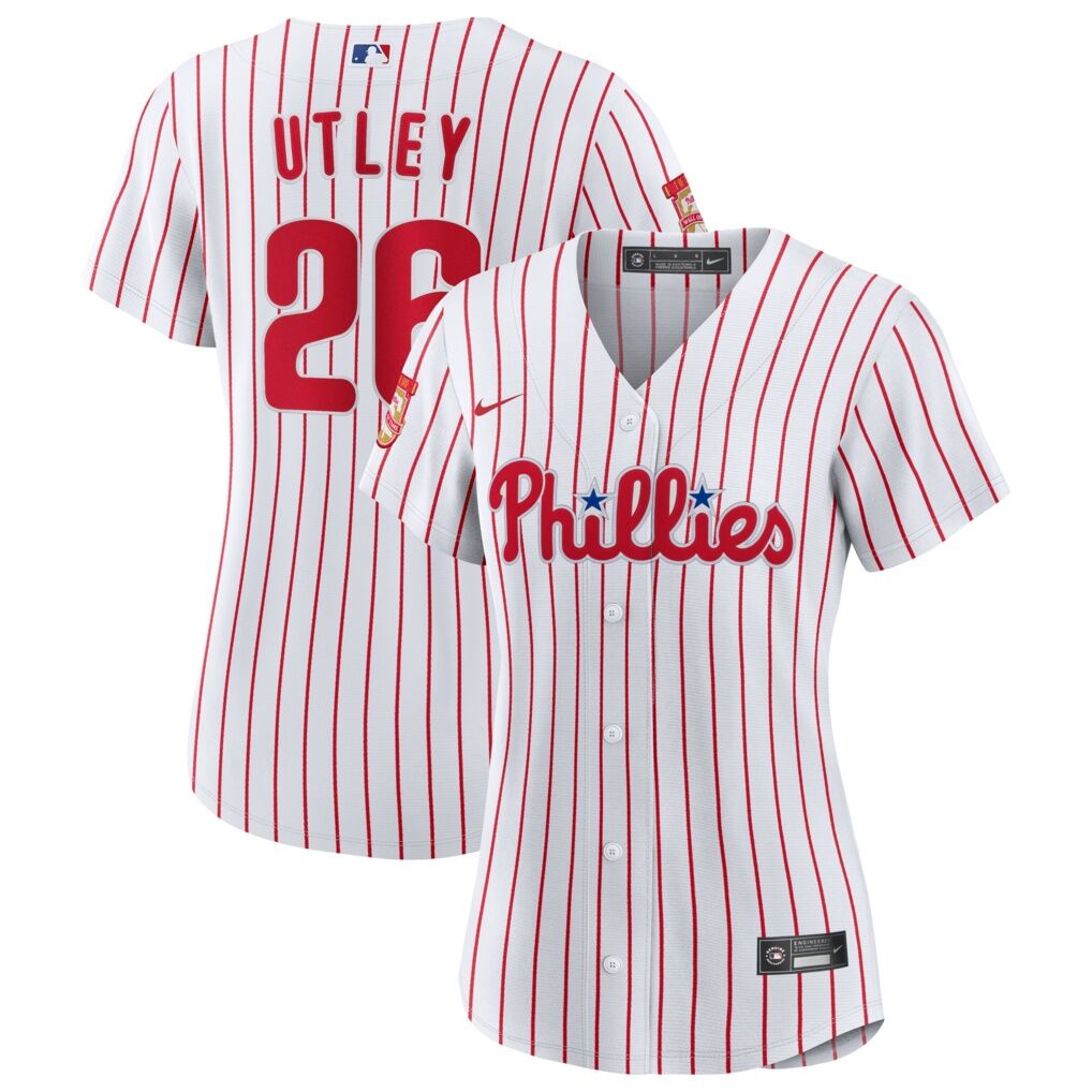 Chase Utley Philadelphia Phillies Nike Women's Home Wall of Fame Patch Limited Edition Replica Jersey