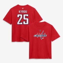 Jordan Kyrou Washington Capitals Fashion7 Women's Authentic Stack Name & Number T-Shirt - Red - Front View