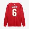 Radko Gudas Florida Panthers Fashion7 Authentic Stack Name & Number Long Sleeve T-Shirt - Red - Detail View