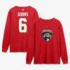 Radko Gudas Florida Panthers Fashion7 Authentic Stack Name & Number Long Sleeve T-Shirt - Red - Front View