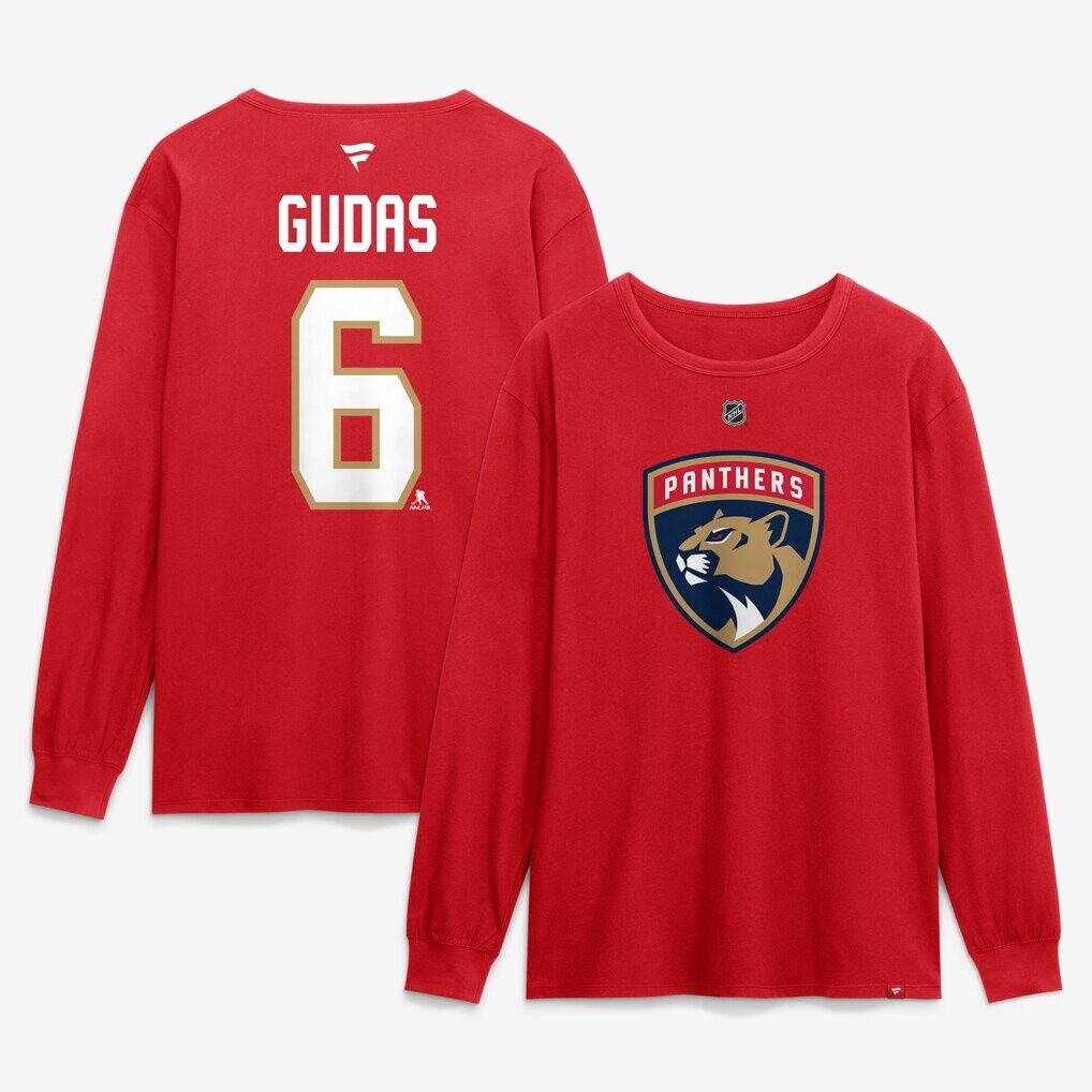 Radko Gudas Florida Panthers Fashion7 Authentic Stack Name & Number Long Sleeve T-Shirt