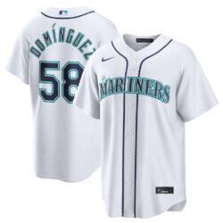 Seranthony Domínguez Seattle Mariners Nike Home Replica Jersey - White - Front View