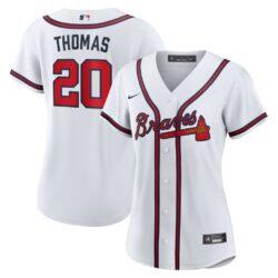 Lane Thomas Atlanta Braves Nike Women's Home Replica Jersey - White - Front View