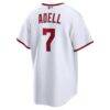 Jo Adell Cleveland Guardians Nike Home Replica Jersey - White - Detail View