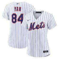 Jefry Yan New York Mets Nike Women's Home Replica Jersey - White - Front View