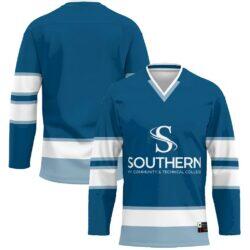 Southern West Virginia Community and Technical College GameDay Greats Hockey Jersey - Blue - Front View