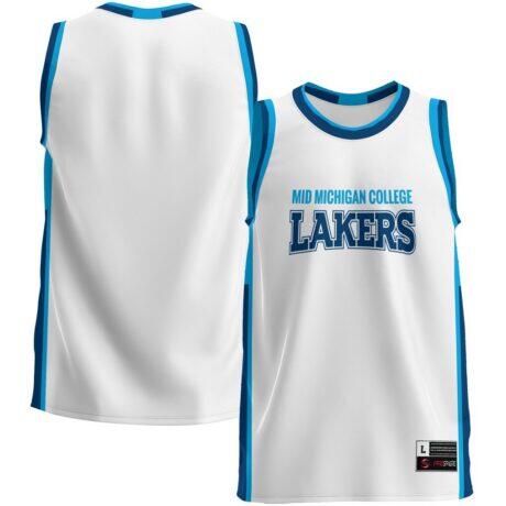 Mid Michigan College GameDay Greats Lightweight Basketball Jersey - White - Front View