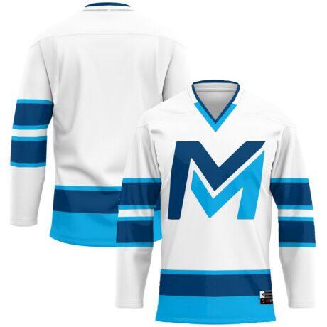 Mid Michigan College GameDay Greats Youth Hockey Jersey - White - Front View