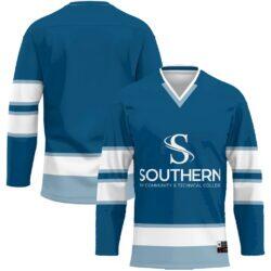 Southern West Virginia Community and Technical College GameDay Greats Youth Hockey Jersey - Blue - Front View
