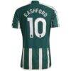Marcus Rashford Manchester United adidas 2023/24 Away Authentic Player Jersey - Green - Detail View