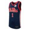 #1 Ole Miss Rebels Nike Replica Basketball Jersey - Navy - Side View